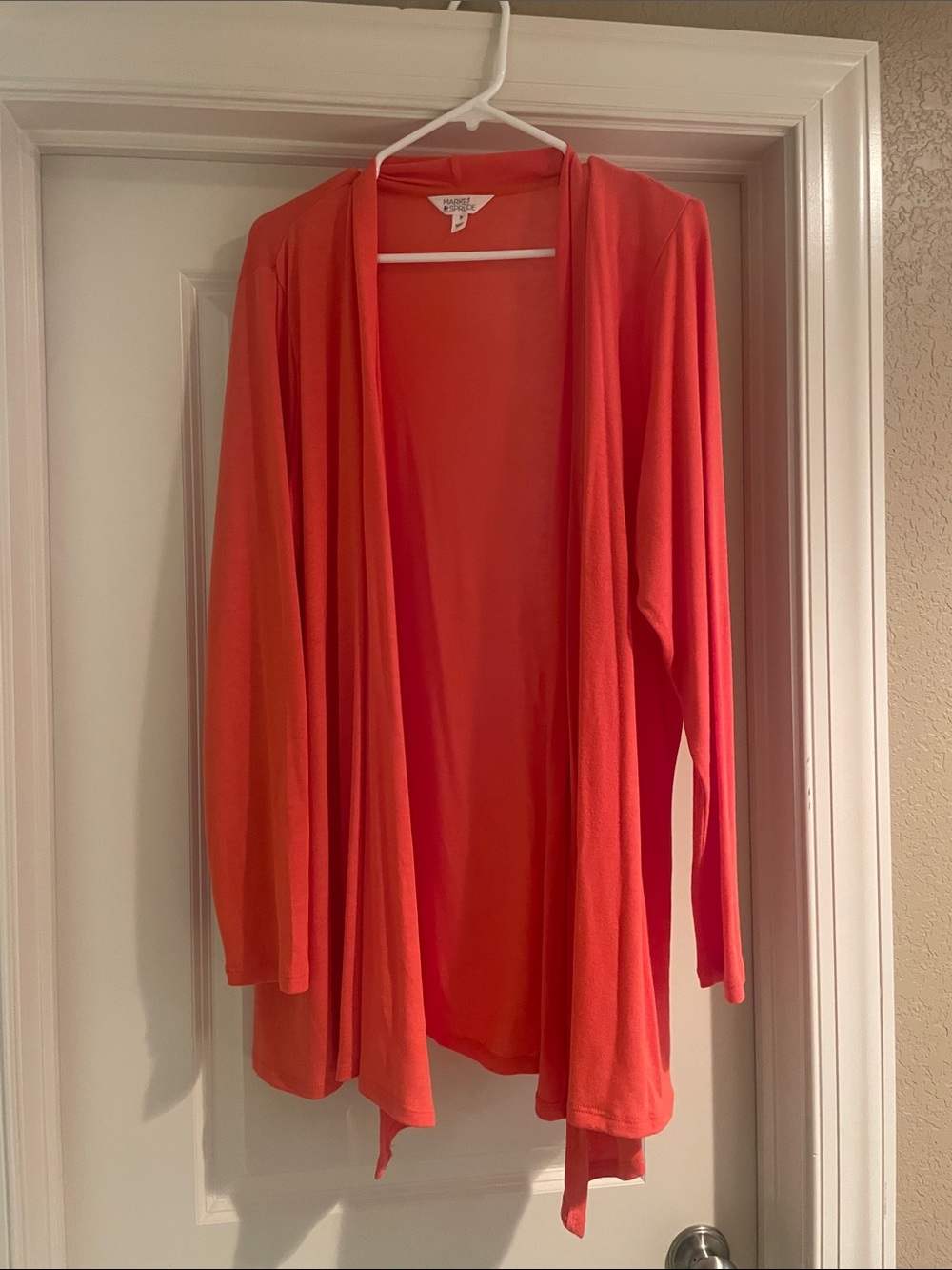 Market & Spruce Open-Front Cardigan — Bright Coral